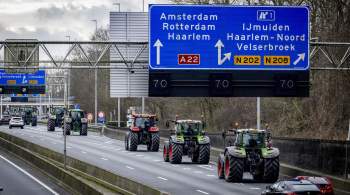 В Нидерландах фермеры выехали на тракторах на акцию протеста 