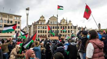 В Брюсселе несколько тысяч человек вышли на акцию в поддержку Палестины