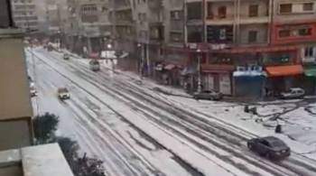 В египетской Александрии выпал снег