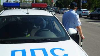 Патрульная машина дорожной полиции попала в аварию в Москве