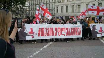 Сторонники Саакашвили вышли на акцию протеста к зданию парламента Грузии