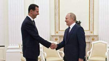 Путин поблагодарил Асада за принципиальную позицию по Украине