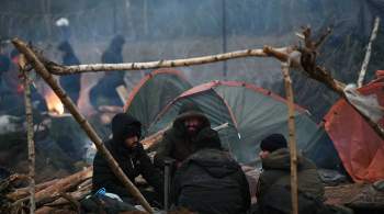 Мигранты после неудачного штурма польской границы ушли в лагерь в лесу