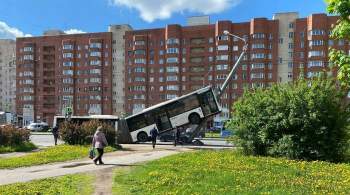 В Петербурге автобус наехал на столб, пострадали пять человек