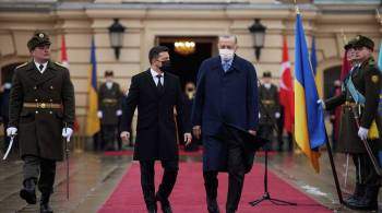 В Киеве ковровую дорожку для Эрдогана подмели щетками цвета флага Украины