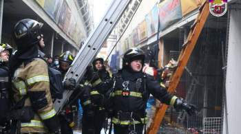 Почти 100 человек тушили пожар на рынке  Садовод  в Москве