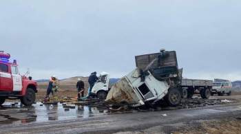 На трассе в Бурятии два грузовика столкнулись лоб в лоб 