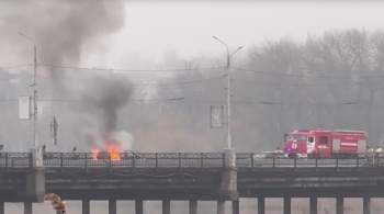 При ДТП в Донецке загорелась машина 