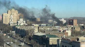 Мэр Донецка заявил о  прилетах  в районе Дома правительства