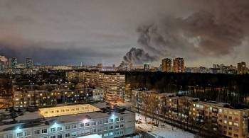 Пожар на  Северной Верфи  в Петербурге попал на видео