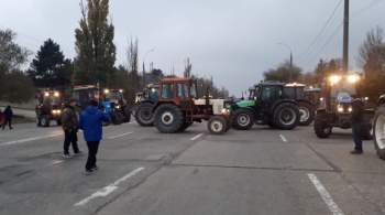 Молдавские фермеры продолжают протесты у здания правительства 