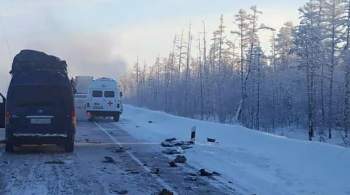 В Якутии микроавтобус столкнулся с грузовиком, водитель погиб