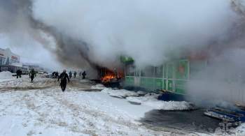 В Брянске спасатели начали ликвидировать пожар в торговых павильонах  