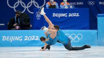 Мишина и Галлямов упали с поддержки в произвольной программе на Олимпиаде