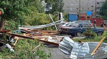 Штормовой ветер в красноярском Боготоле повредил более 30 автомобилей