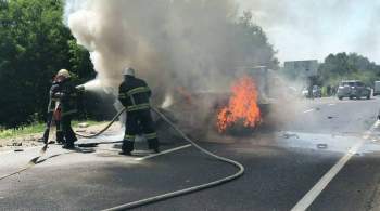 Автобус из Польши сгорел дотла после ДТП на Украине