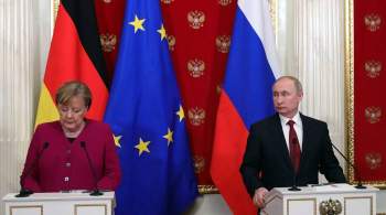  Без внешнего вмешательства . Путин и Меркель обсудили вопрос Белоруссии
