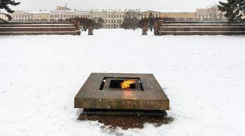В центре Петербурга дети затушили Вечный огонь снегом