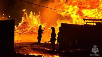 В Красноярском крае потушили пожар на предприятии по производству паллет 