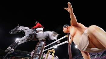 Новая жесть из Токио: статуя сумоиста пугает лошадей на Олимпиаде